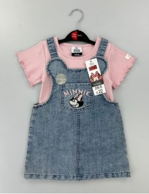 فستان بناتي جينز مكون من قطعتين ماركة ديزني