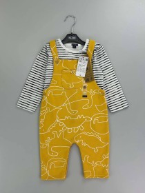 افرهول ولادي مكون من قطعتين مع بلوزة مخطط